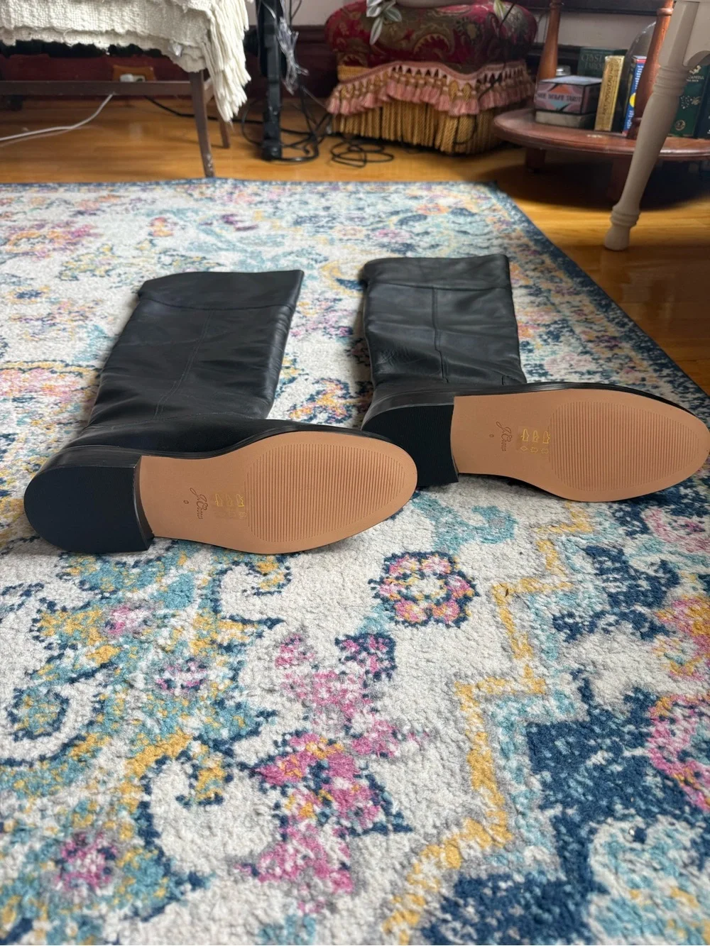 J. Crew Black Over-the-Knee Leather Boots
